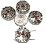 Slider Beads (4 pcs) 2 hole Beads for Jewelry Making into Bracelet and Necklaces in Silver Metal Findings Focal 348-m7FST