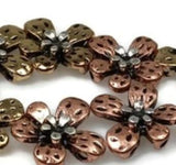 Slider Beads (Qty 8) 2 hole Floral Flat Metal Beads are Perfect for Jewelry Making into Bracelets or Necklaces  Craft Jewelry Designs 225-M5 FST