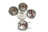 Slider Beads (4 pcs) 2 hole Beads for Jewelry Making into Bracelet and Necklaces in Silver Metal Findings Focal 348-m7FST