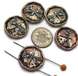 Slider Beads (5 pcs) 2 hole Beads 2 hole Slider Beads Dragonfly Beads Spacer Beads Metal Beads Flat Beads Bracelet Beads 347-m7 FST