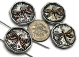 Slider Beads (4 pcs) 2 hole Beads for Jewelry Making into Bracelet and Necklaces in Silver Metal Findings Focal 348-m7FST