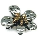 Slider Beads (Qty 8) 2 hole slider beads Floral Beads Metal Beads Spacer Beads Flat Bracelet Making Beads  224-m5 FST