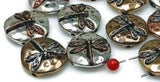 Slider Beads (qty 11) Dragonfly Two Hole Beads Flat Bracelet Making Beads Mixed Metal beads  210-m7 FST