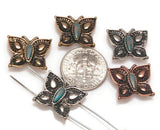 2 Hole Slider Beads (Qt 5) Butterfly Beads 2 hole Slider Beads bracelet beads Metal Beads 4 hole beads Spacer Beads flat Beads 389-M5 FST