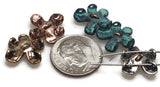 Slider Beads (16 pcs) 2 hole Beads Floral Flower Beads Mixed Metal Spacer Beads Silver Ornate Beads 459-M11 FST