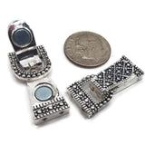 Magnetic Clasps for Bracelets, Necklaces and Jewelry Design Silver with 2 holes for Double Strand  1926