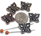 2 Hole Slider Beads (Qt 5) Butterfly Beads 2 hole Slider Beads bracelet beads Metal Beads 4 hole beads Spacer Beads flat Beads 389-M5 FST