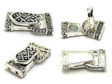 Magnetic Clasps for Bracelets, Necklaces and Jewelry Design Silver with 2 holes for Double Strand  1926