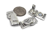 Magnetic Clasps for Jewelry Making, Bracelets or Necklaces  or Crafting in a fold Over Silver Design 7854