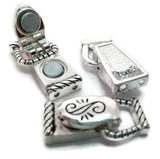 Magnetic Clasps for Jewelry Making, Bracelets or Necklaces  or Crafting in a fold Over Silver Design 7854