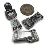 Magnetic Clasps for Bracelets, Necklaces and Jewelry Design Silver with 2 holes for Double Strand  1926