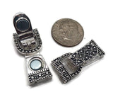Magnetic Clasps for Bracelets, Necklaces and Jewelry Design Silver with 2 holes for Double Strand  1926