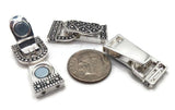 Magnetic Clasps for Bracelets, Necklaces and Jewelry Design Silver with 2 holes for Double Strand  1926