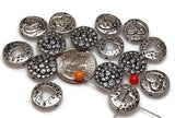 Slider Beads (15 pc)  2 hole beads Spacer Beads Sliderbeads Bracelet Beads Flat Beads heart Beads Silver  Beads Rhienstone Beads 434-M18 FST