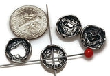 Slider Beads (15 pc)  2 hole beads Spacer Beads Sliderbeads Bracelet Beads Flat Beads heart Beads Silver  Beads Rhienstone Beads 434-M18 FST