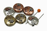 Slider Beads (Qty 6) 2 hole slider beads Luck or Four Leaf Clover Beads Metal Beads Spacer Beads Flat Bracelet Making Beads  219-N1
