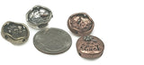 Slider Beads (Qty 6) 2 hole slider beads Luck or Four Leaf Clover Beads Metal Beads Spacer Beads Flat Bracelet Making Beads  219-N1
