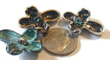 Slider Beads (Qt 9) Cross Ornate Filigree 2 hole Beads - Great for Jewelry Making and Crafting into Bracelets and Necklaces 530-M11 FST