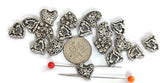 2 Hole Slider Beads (Qt 18) Heart Beads 2 hole Slider Beads bracelet beads Metal Beads 4 hole beads Spacer Beads flat Beads 399-M1 FST