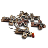 2 hole slider beads (Qt 6) Cross Metal Beads that are Perfect for Jewelry Making and Designing for Necklaces and Bracelets 535-M18 FST