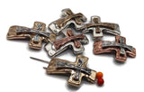 2 hole slider beads (Qt 6) Cross Metal Beads that are Perfect for Jewelry Making and Designing for Necklaces and Bracelets 535-M18 FST