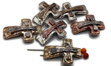 2 hole slider beads (Qt 6) Cross Metal Beads that are Perfect for Jewelry Making and Designing for Necklaces and Bracelets 535-M18 FST