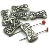 5 Love Peace Spacer Beads 2 Hole Slider Beads Great for Jewelry Making Bracelets or Necklaces  10703-f13 FST