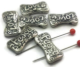 5 Love Peace Spacer Beads 2 Hole Slider Beads Great for Jewelry Making Bracelets or Necklaces  10703-f13 FST