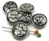 Bright Silver 2 Hole Slider Heart Love Spacer Focal Metal Beads for Jewelry Making into Necklaces or Bracelet Designs 12269-F13 FST