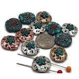 2 hole slider beads (Qty 12) Sea Life Sand Dollar Shape Great for Jewelry Making, Beading, Crafting into Bracelets or Necklaces 583-M18 FST