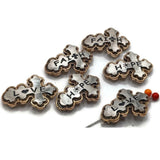 2 hole slider beads (Qt 6) Cross Metal Beads that are Perfect for Jewelry Making and Designing for Necklaces and Bracelets 580-M18