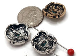 2 hole slider beads (Qty 12) Sea Life Sand Dollar Shape Great for Jewelry Making, Beading, Crafting into Bracelets or Necklaces 583-M18 FST
