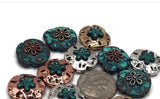 2 hole slider beads (Qty 12) Sea Life Sand Dollar Shape Great for Jewelry Making, Beading, Crafting into Bracelets or Necklaces 583-M18 FST