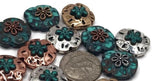2 hole slider beads (Qty 12) Sea Life Sand Dollar Shape Great for Jewelry Making, Beading, Crafting into Bracelets or Necklaces 583-M18 FST