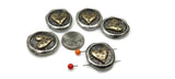 2 Hole Slider Beads (5 pc) Heart Beads Pewter Silver  Antique Silver Beads Sliderbeads Silver Beads Bracelet Beads Necklace Beads 258-N5 FST