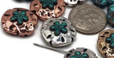 2 hole slider beads (Qty 12) Sea Life Sand Dollar Shape Great for Jewelry Making, Beading, Crafting into Bracelets or Necklaces 583-M18 FST