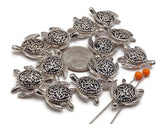 2 Hole Slider Beads (QTy 13) Bright Silver Beads Turtle Beads Flat Beads Bracelet Beads 4 hole beads Spacer Beads 562-M5 FST