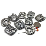 Slider Beads (9 pc)  2 hole beads Owl Beads Tree of Life Beads Rhinestone Beads Spacer Beads Sliderbeads Bracelet Beads Silver Beads 427-M18 FST