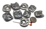Slider Beads (9 pc)  2 hole beads Owl Beads Tree of Life Beads Rhinestone Beads Spacer Beads Sliderbeads Bracelet Beads Silver Beads 427-M18 FST