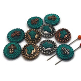 2 Hole Slider Beads (10 pc) Cross Beads Spacer Beads Flat Beads Sliderbeads 2 hole beads Unique Beads Spacers Western Beads  262-N12 FST