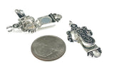 Magnetic Clasps for Crafting, Beading and Jewelry Making into Bracelets or Necklaces in Silver with an Ornate Design  9463