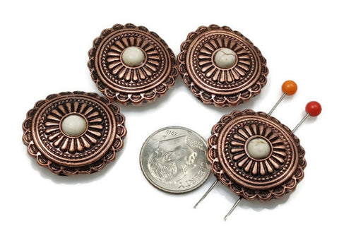 Slider Beads (Qty 4) 2 hole slider beads Slider Beads Beads Metal Beads Spacer Beads Flat Bracelet Making Beads Copper Beads 248-H8 FST