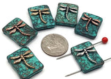 2 Hole Slider Beads (6 pc) Dragonfly Beads Sliderbeads for Jewelry Making into Bracelets or Necklaces in Copper, Silver and Gold 593 M18 FST