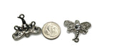 Connector Dragonfly Beads (8 pc) in Silver that are Great for Beading, Bracelet and Necklace Design and Crafting with Rhinestone 232- H8 FST