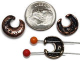 Slider Beads (8 pcs) 2 hole Beads 2 hole Slider Beads Inspirational Beads Moon Beads Spacer Beads Silver Metal Beads 337-M14 FST