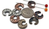 Slider Beads (8 pcs) 2 hole Beads 2 hole Slider Beads Inspirational Beads Moon Beads Spacer Beads Silver Metal Beads 337-M14 FST