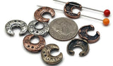 Slider Beads (8 pcs) 2 hole Beads 2 hole Slider Beads Inspirational Beads Moon Beads Spacer Beads Silver Metal Beads 337-M14 FST