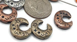 Slider Beads (8 pcs) 2 hole Beads 2 hole Slider Beads Inspirational Beads Moon Beads Spacer Beads Silver Metal Beads 337-M14 FST