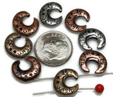 Slider Beads (8 pcs) 2 hole Beads 2 hole Slider Beads Inspirational Beads Moon Beads Spacer Beads Silver Metal Beads 337-M14 FST