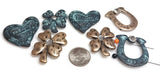 Metal 2 Hole Slider Beads (Qty 7) Spacer Beads for Jewelry Making 472-M14 FST